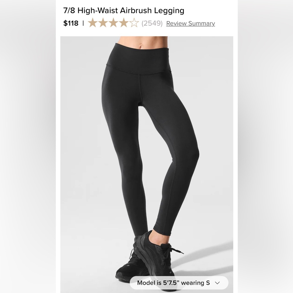 Alo 7/8 high waist airbrush legging in steel blue size medium - good condition